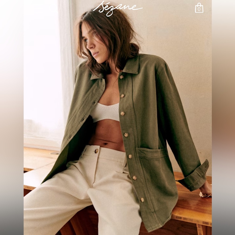 Sezane Will Olive Utility Jacket